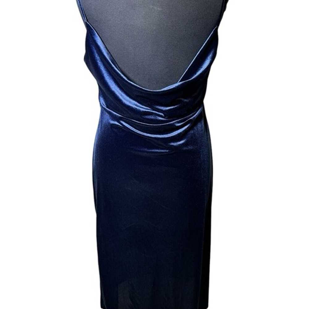 Asymmetrical One-Shoulder Velvet Midi Slip Dress … - image 6