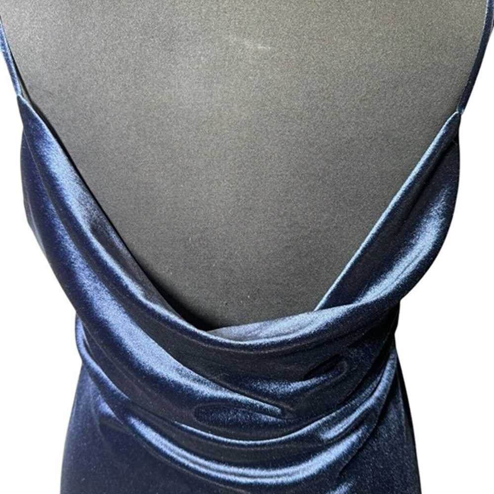 Asymmetrical One-Shoulder Velvet Midi Slip Dress … - image 7