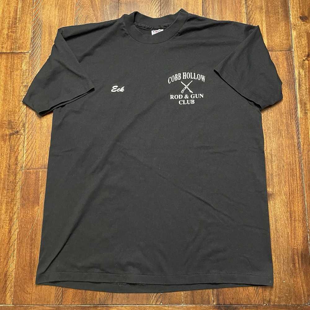 Hanes Vtg Rod Gun Club T Shirt L Cobb Hollow Hand… - image 2