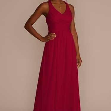 Red crisscross bridesmaid dress, David's Bridal, … - image 1