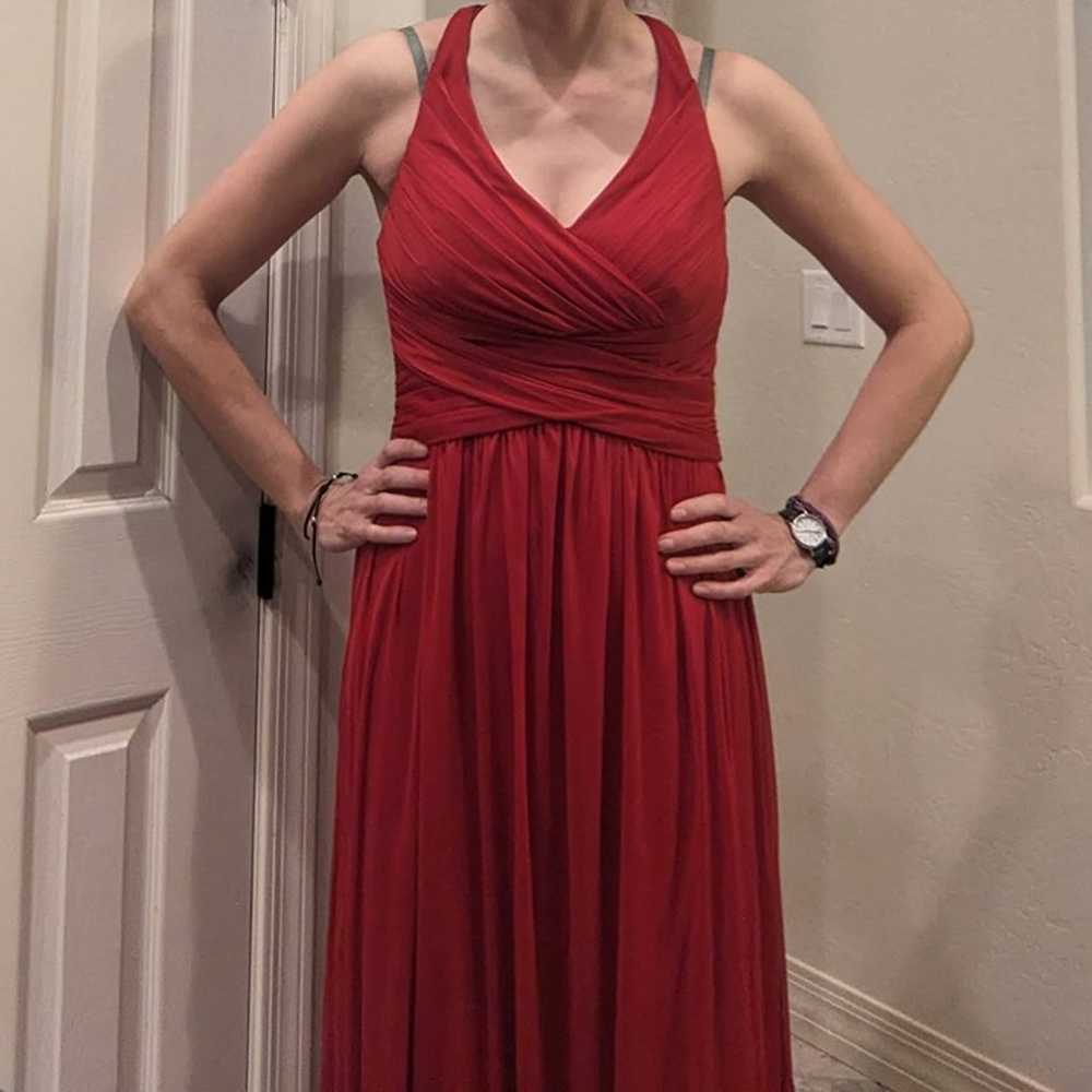 Red crisscross bridesmaid dress, David's Bridal, … - image 3