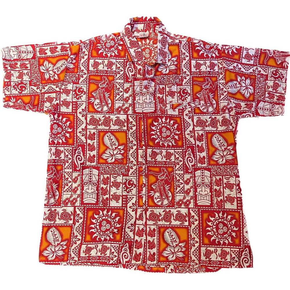 Other LA LEELA Vintage Hawaiian Shirt Tiki Hula G… - image 1