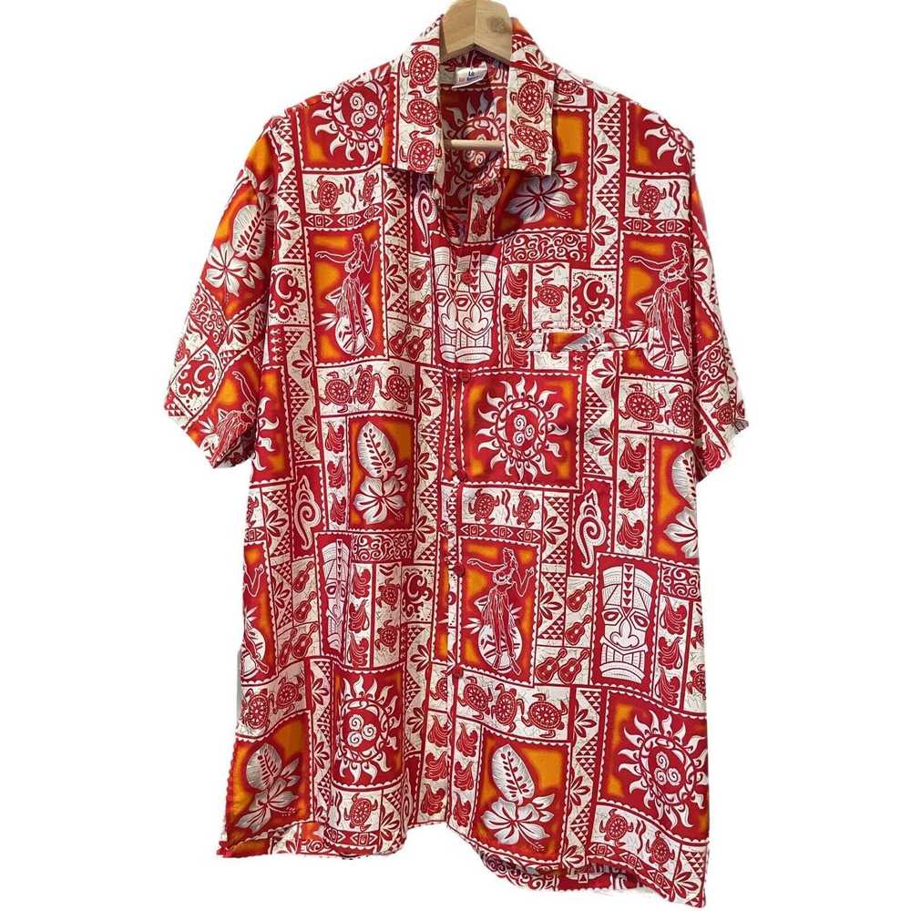 Other LA LEELA Vintage Hawaiian Shirt Tiki Hula G… - image 7