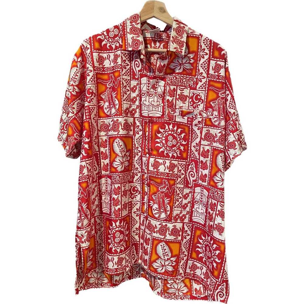 Other LA LEELA Vintage Hawaiian Shirt Tiki Hula G… - image 9