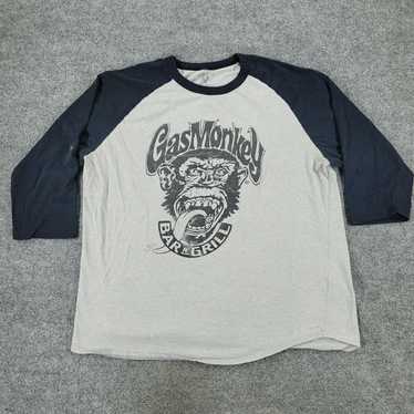 Gas Men's 2XL Gray Raglan Graphic Tee Shirt with … - image 1