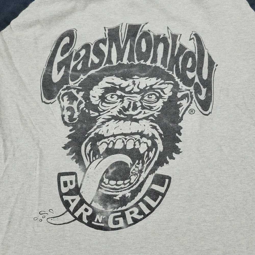 Gas Men's 2XL Gray Raglan Graphic Tee Shirt with … - image 2