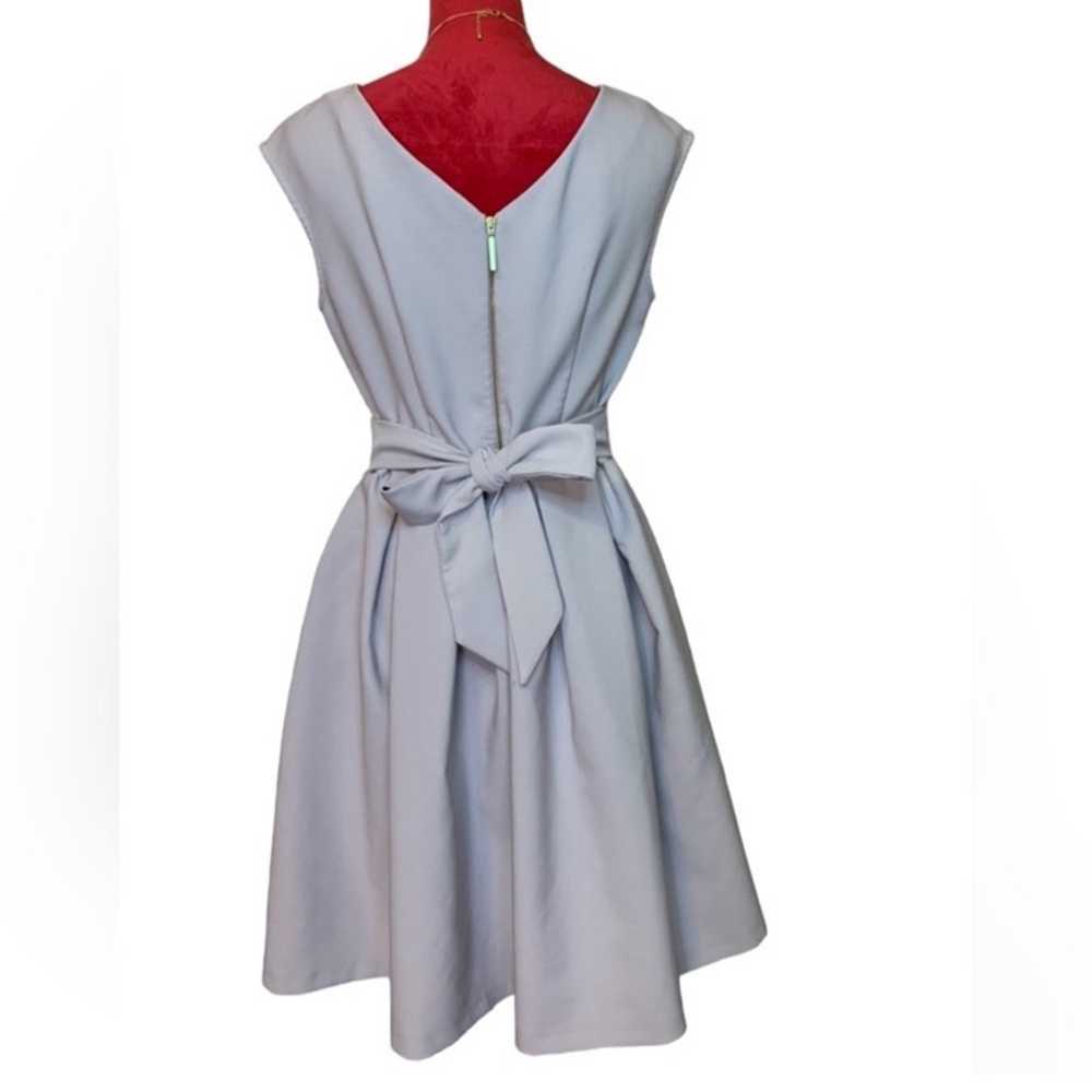 CLOSET LONDON GREY PLEATED TIE WAIST ZIPPER DRESS - image 4