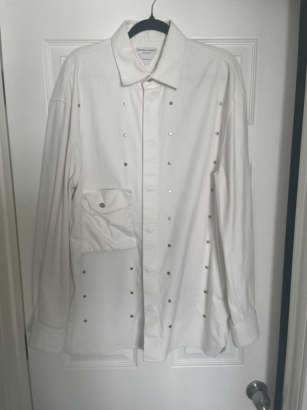 Bottega Veneta WHITE GABARDINE STUDDED SHIRT - image 1