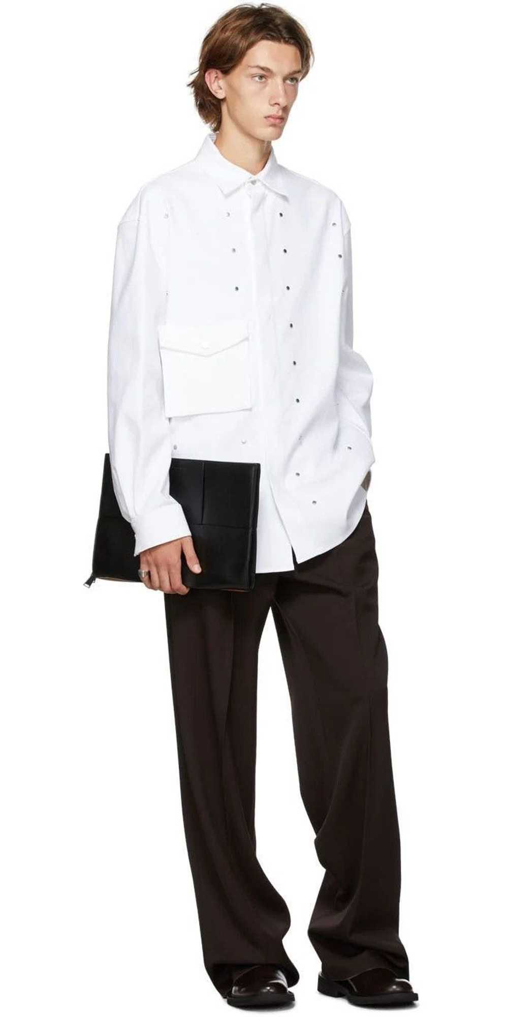 Bottega Veneta WHITE GABARDINE STUDDED SHIRT - image 2