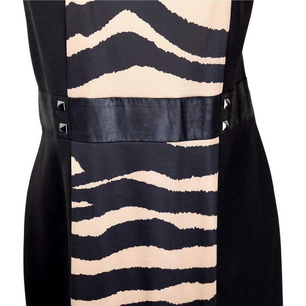 Tahari ASL Black Tan Animal Print Sheath Dress 12 - image 10