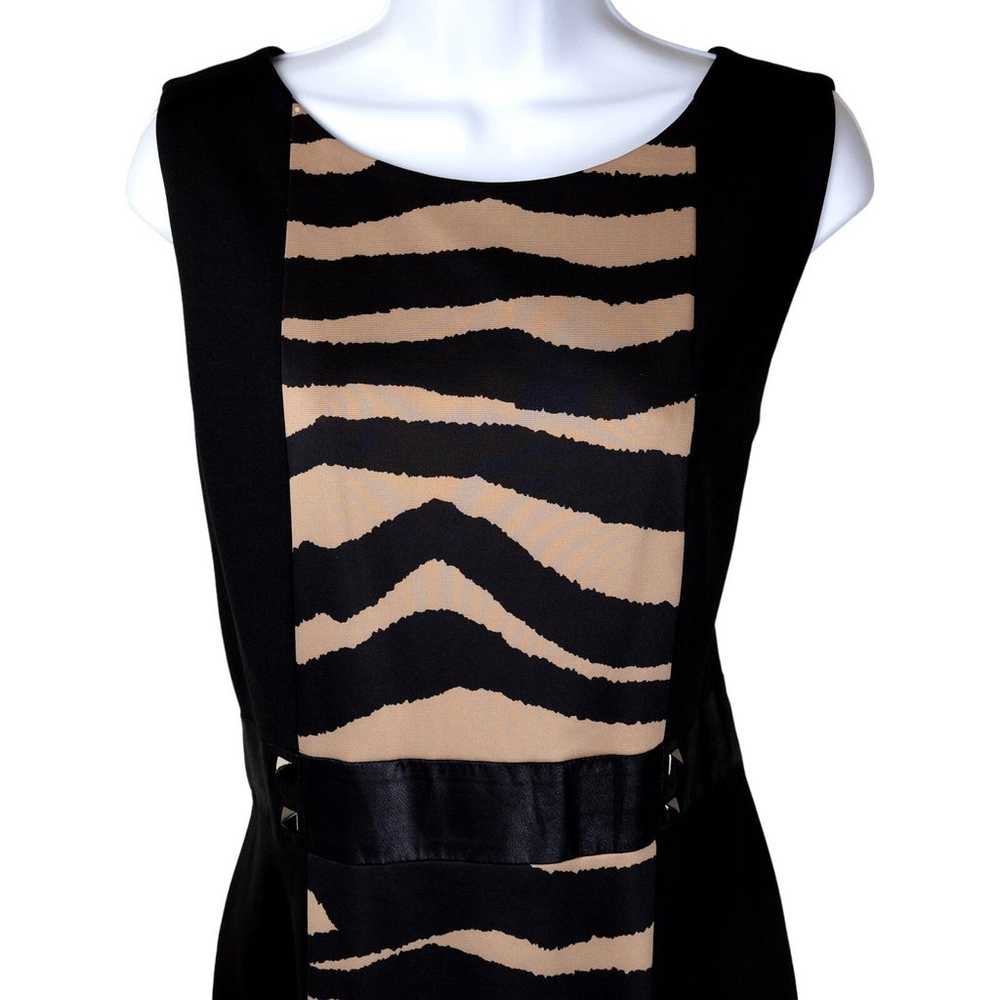 Tahari ASL Black Tan Animal Print Sheath Dress 12 - image 11