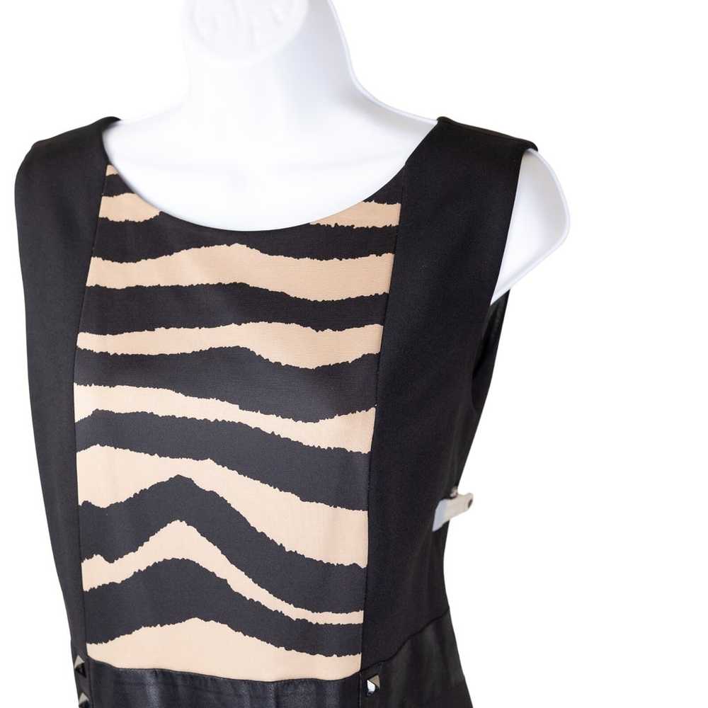 Tahari ASL Black Tan Animal Print Sheath Dress 12 - image 6