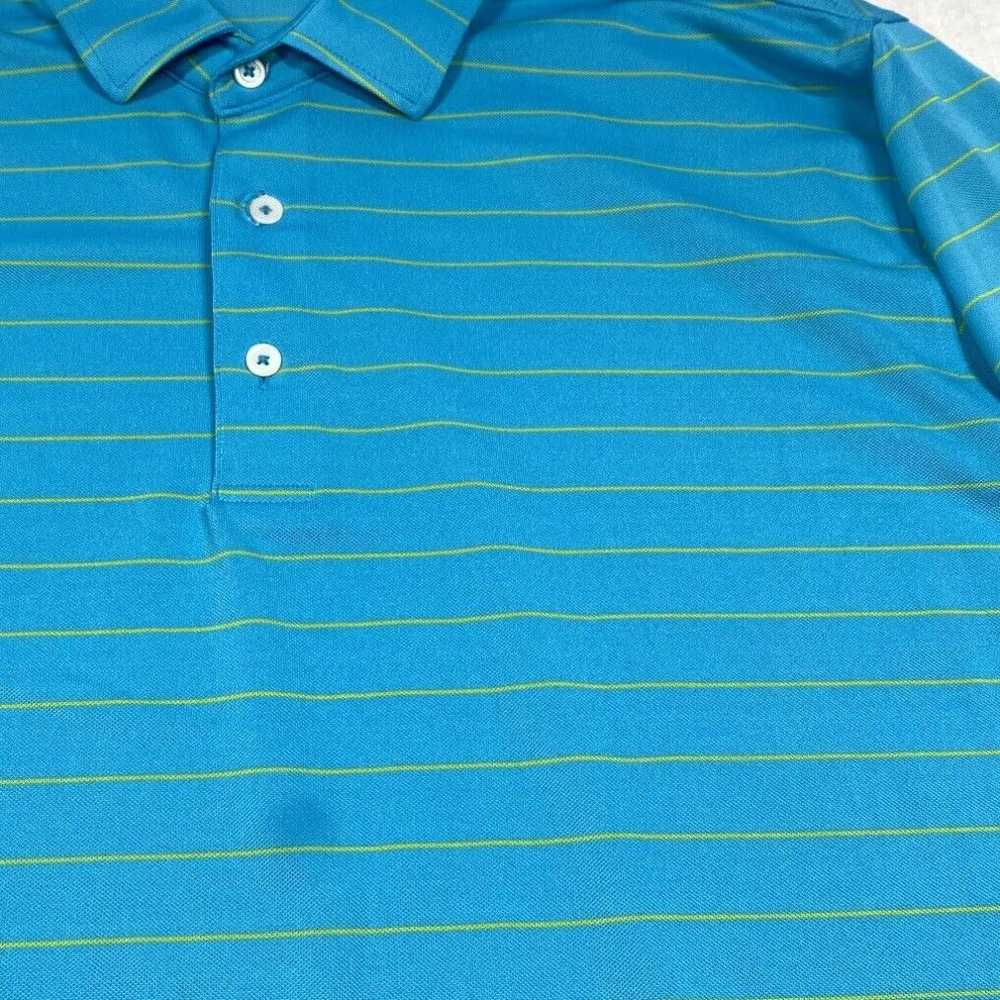 Vintage Fennec Polo Shirt Mens Large Blue Striped… - image 2