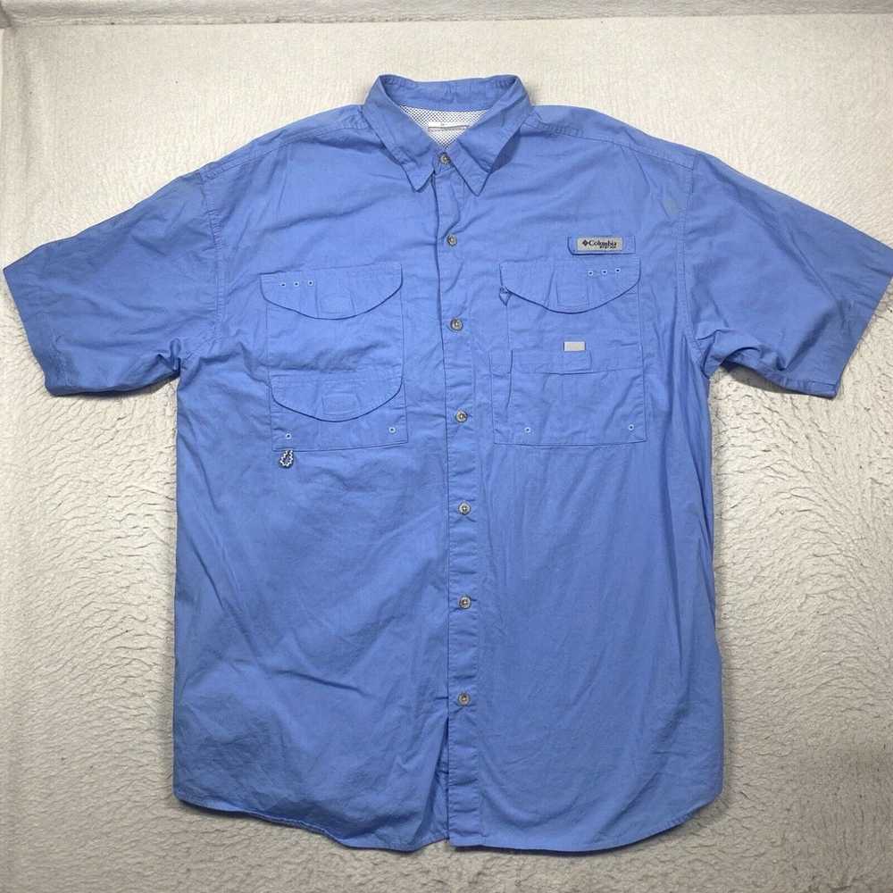 Vintage Columbia PFG Shirt Mens Large Blue Button… - image 1