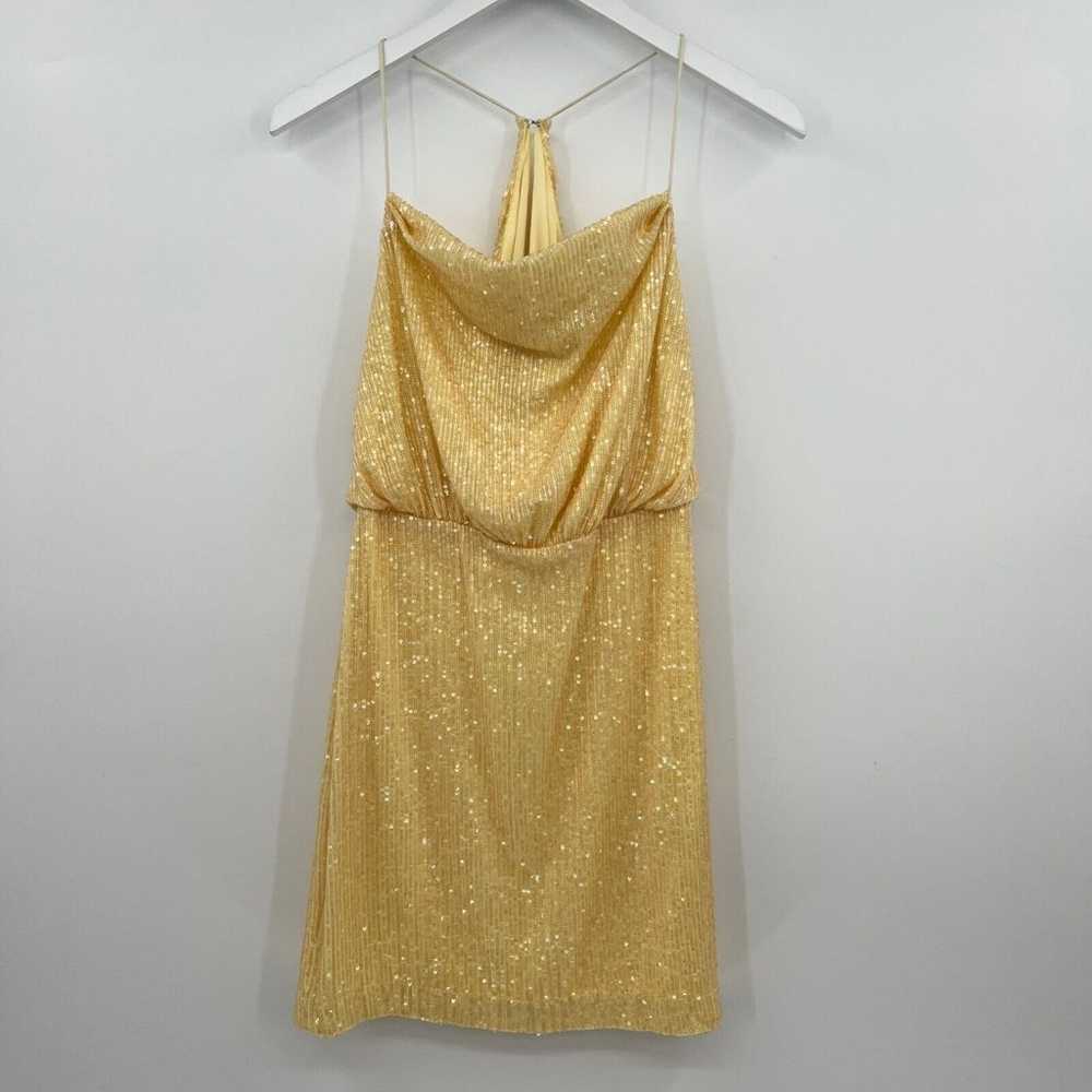 One33 Social Yellow Sequin Cowlneck Blouson Mini … - image 3