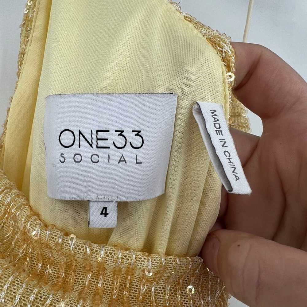 One33 Social Yellow Sequin Cowlneck Blouson Mini … - image 9