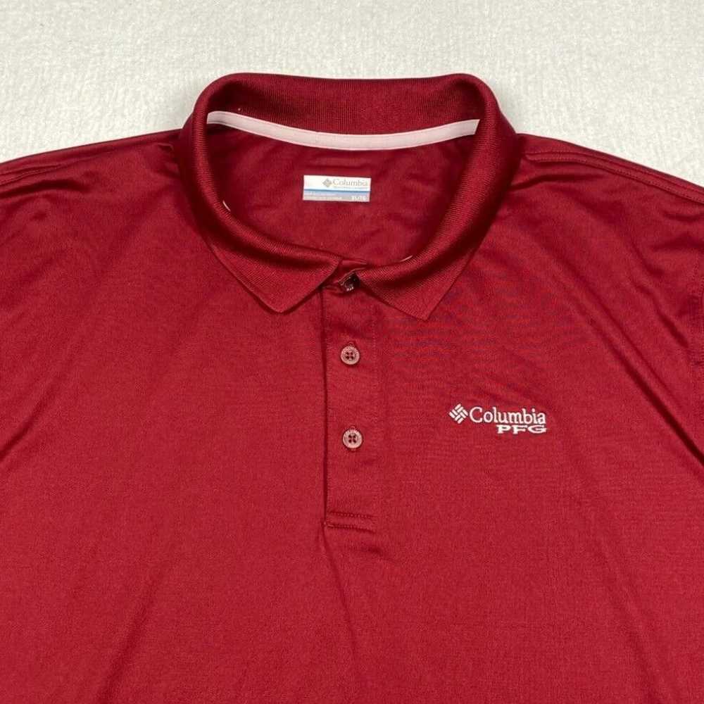 Vintage Columbia PFG Polo Shirt Mens XL Red Short… - image 2