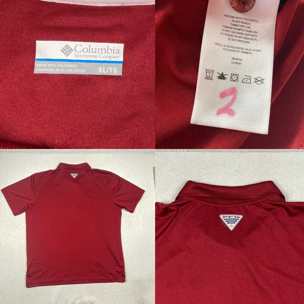 Vintage Columbia PFG Polo Shirt Mens XL Red Short… - image 4