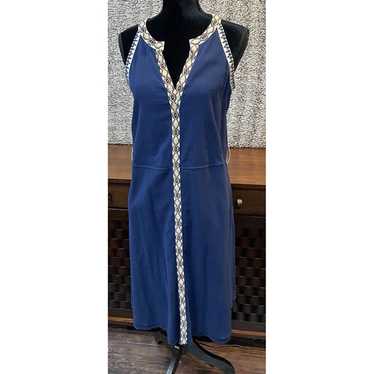 Tory Burch Size 8 Blue Savannah Dress Embroidered… - image 1