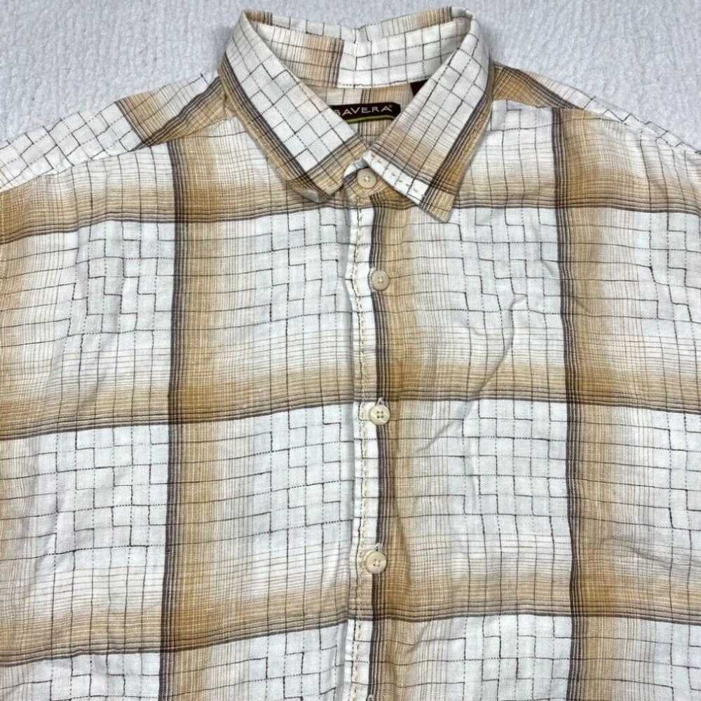 Cubavera Cubavera Shirt Linen Mens Large Brown Ta… - image 2