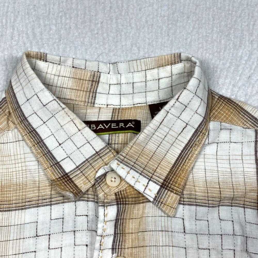 Cubavera Cubavera Shirt Linen Mens Large Brown Ta… - image 3