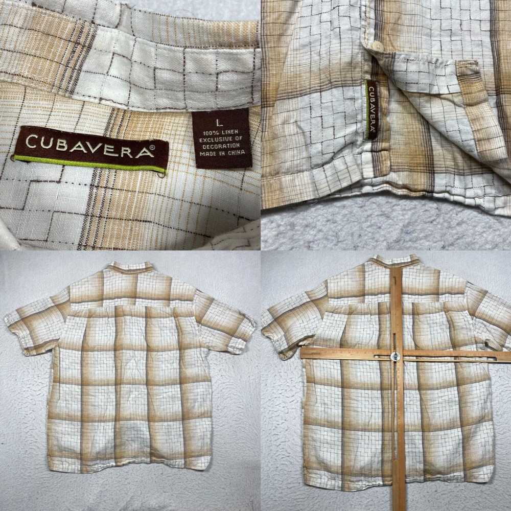 Cubavera Cubavera Shirt Linen Mens Large Brown Ta… - image 4