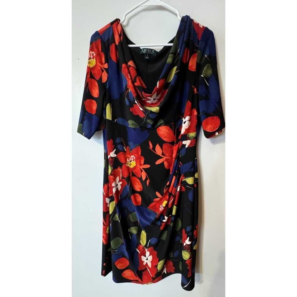 Ralph Lauren Women's Floral Dress Size 16 Ruched … - image 1