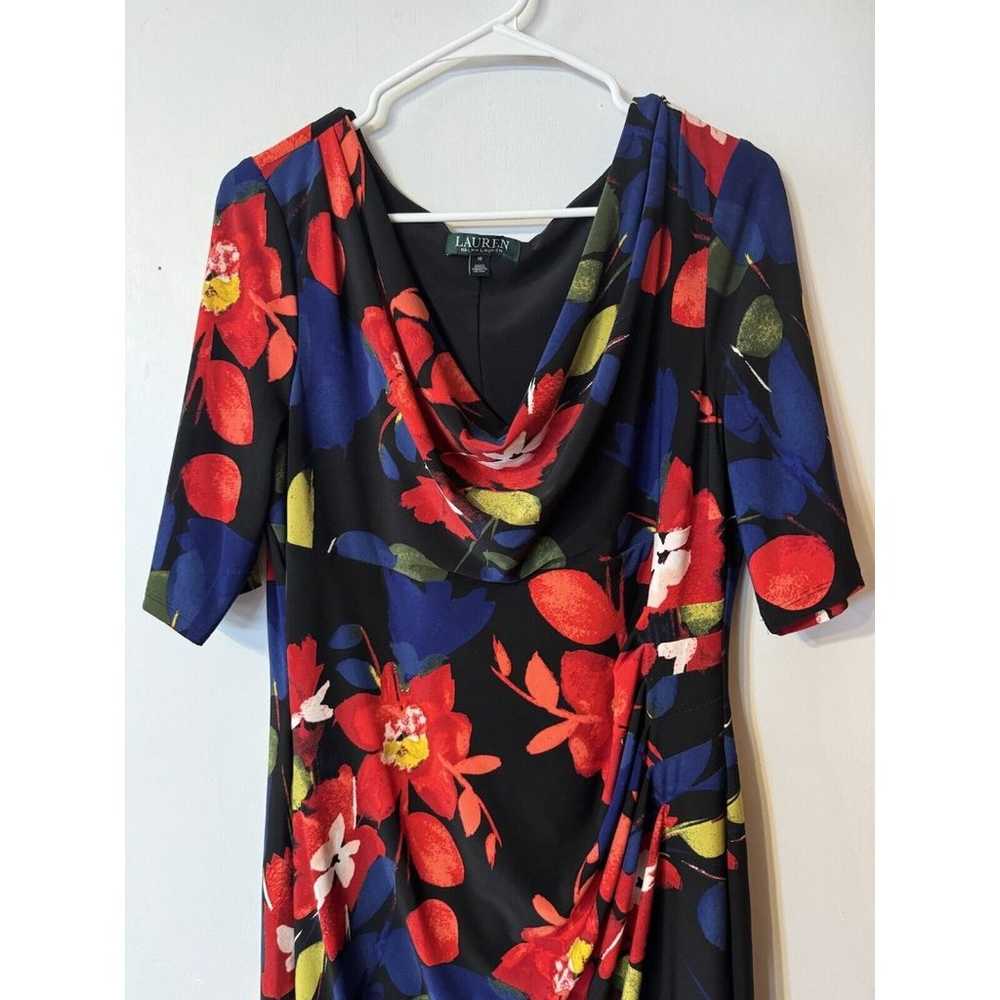 Ralph Lauren Women's Floral Dress Size 16 Ruched … - image 2