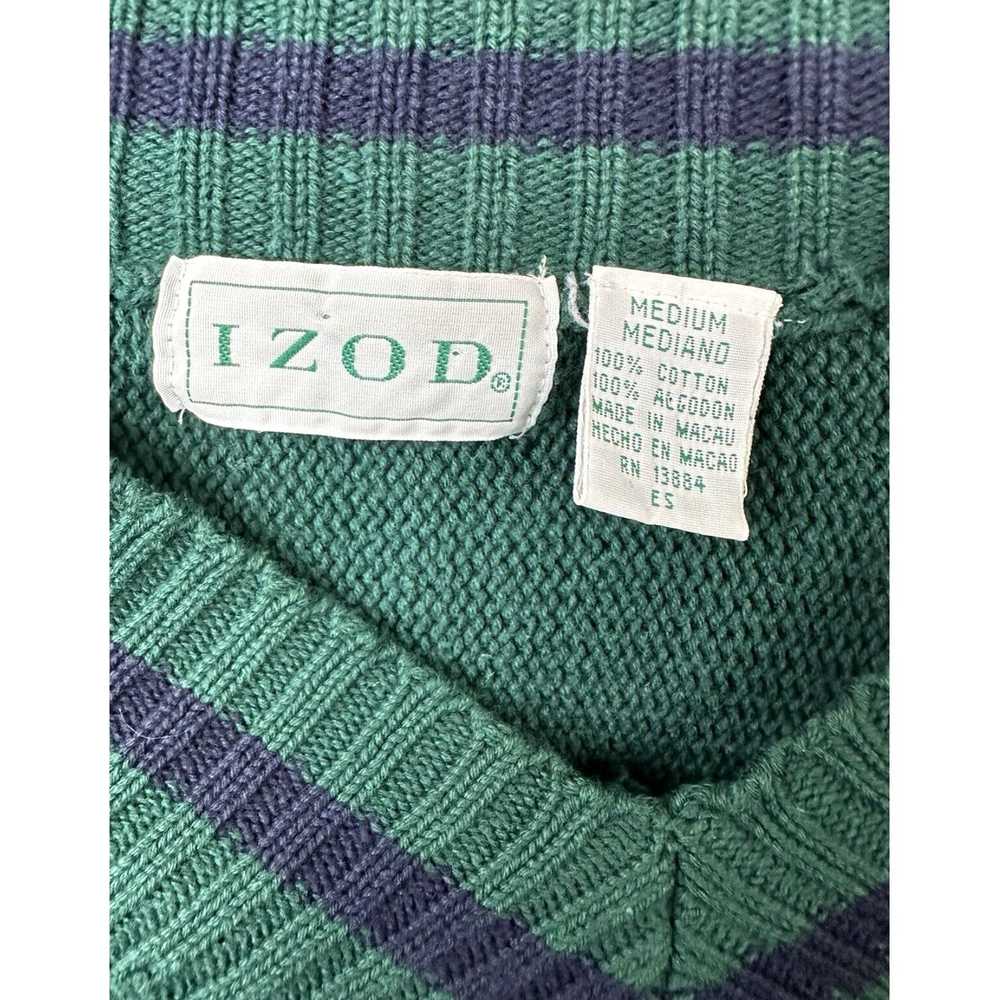 Izod AUTHENTIC Retro 90s Y2K Era Mens V Neck Cott… - image 6