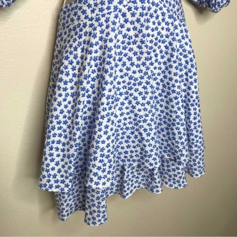 Shop Neighbor Cutout Blue Floral Puff Sleeve Cott… - image 3