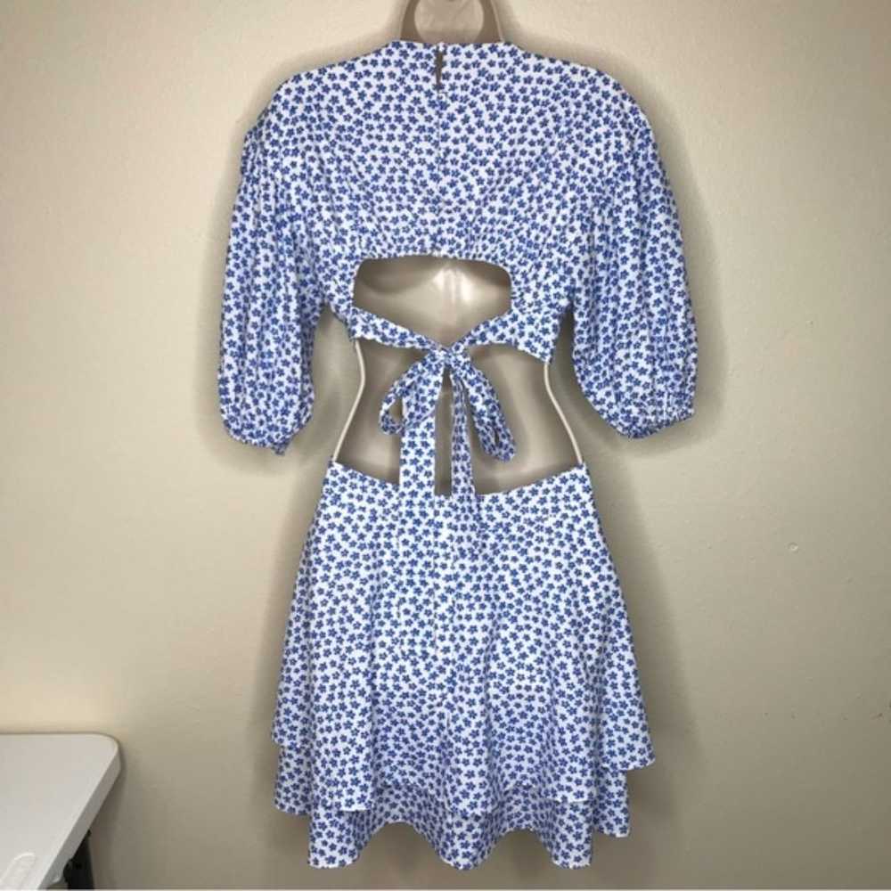 Shop Neighbor Cutout Blue Floral Puff Sleeve Cott… - image 8