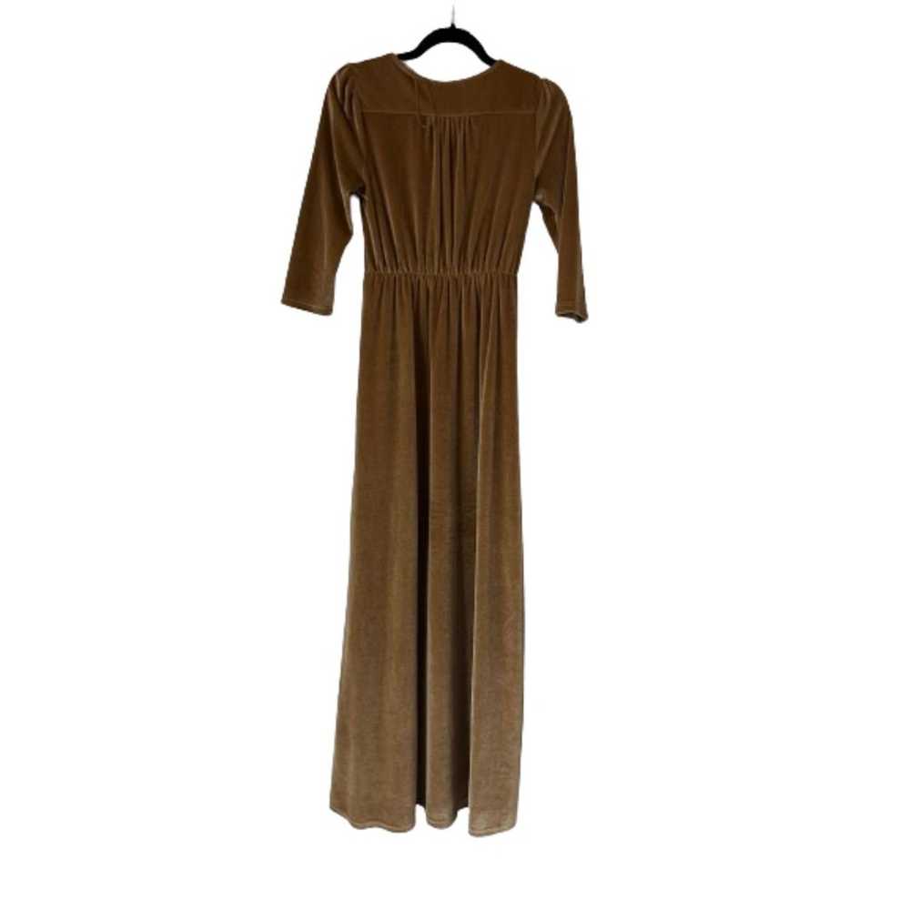 Baltic Born Liza Gold Velvet Maxi Dress S - image 3