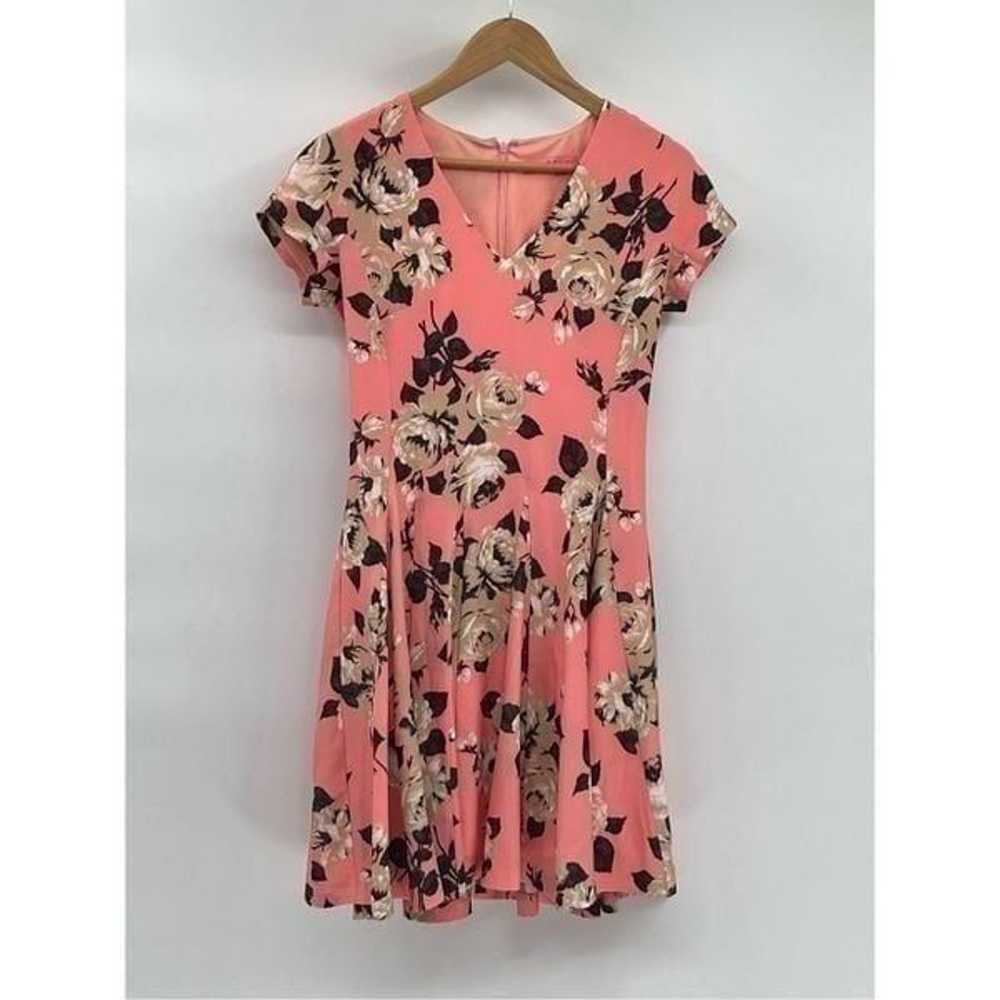 Betsey Johnson Dress Women Size 4 Pink Coral Flor… - image 1