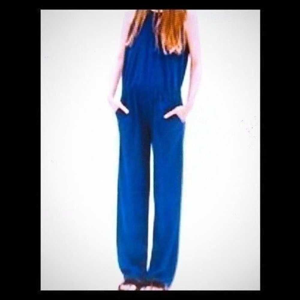 Zara Trafaluc blue open back jumpsuit - image 1