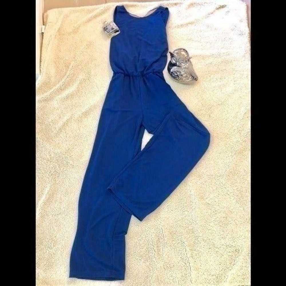 Zara Trafaluc blue open back jumpsuit - image 2