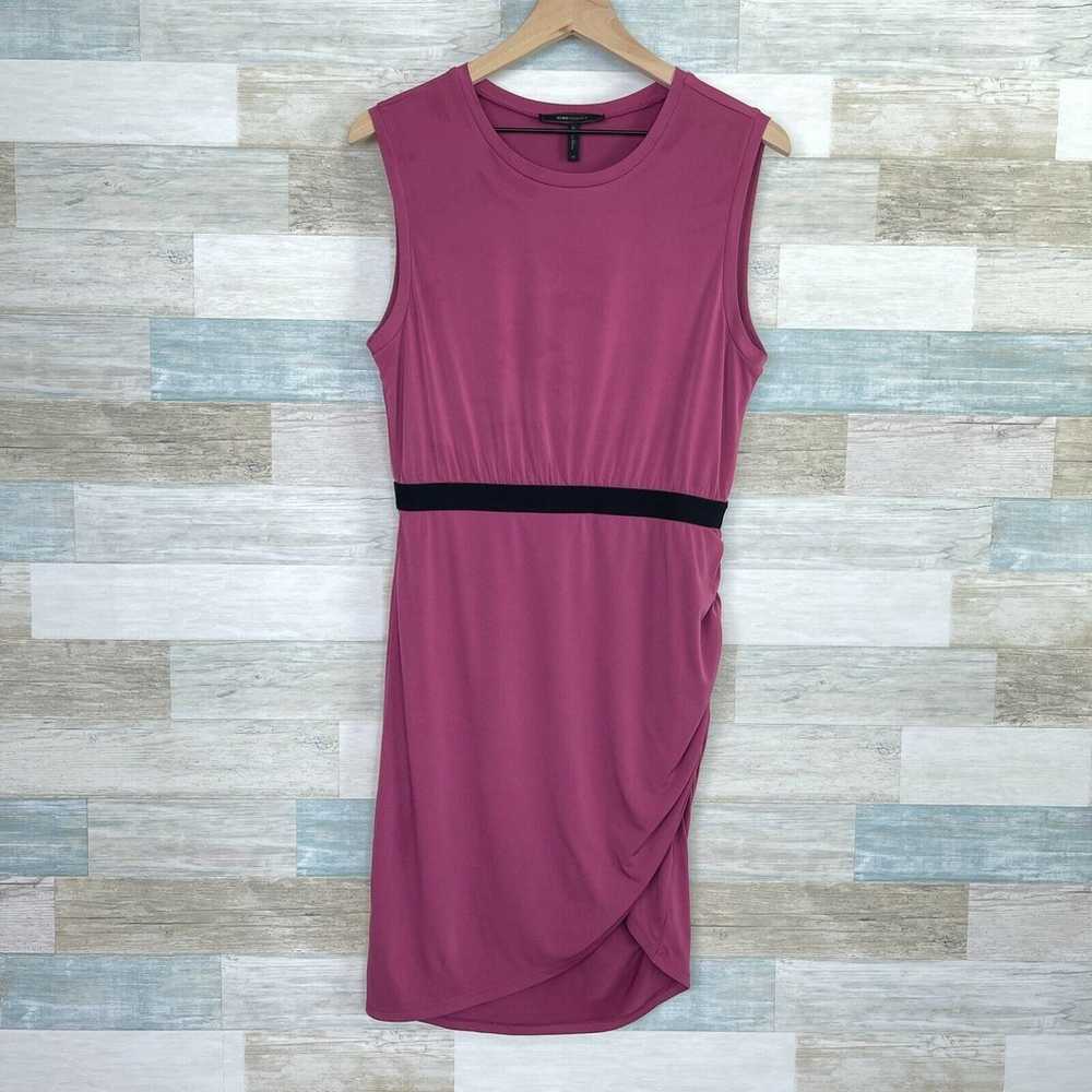 BCBGMaxAzria Side Ruched Asymmetric Tank Dress Pu… - image 1