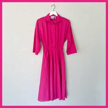 Vintage 1980s The American Shirt Dress Pink size 8