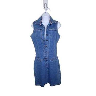 Vintage Y2K Tommy Hilfiger Sleeveless Denim Dress… - image 1