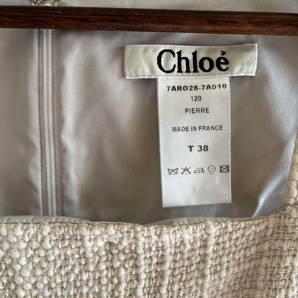 Chloé Sleeveless Knee-Length Dress Beige - image 8