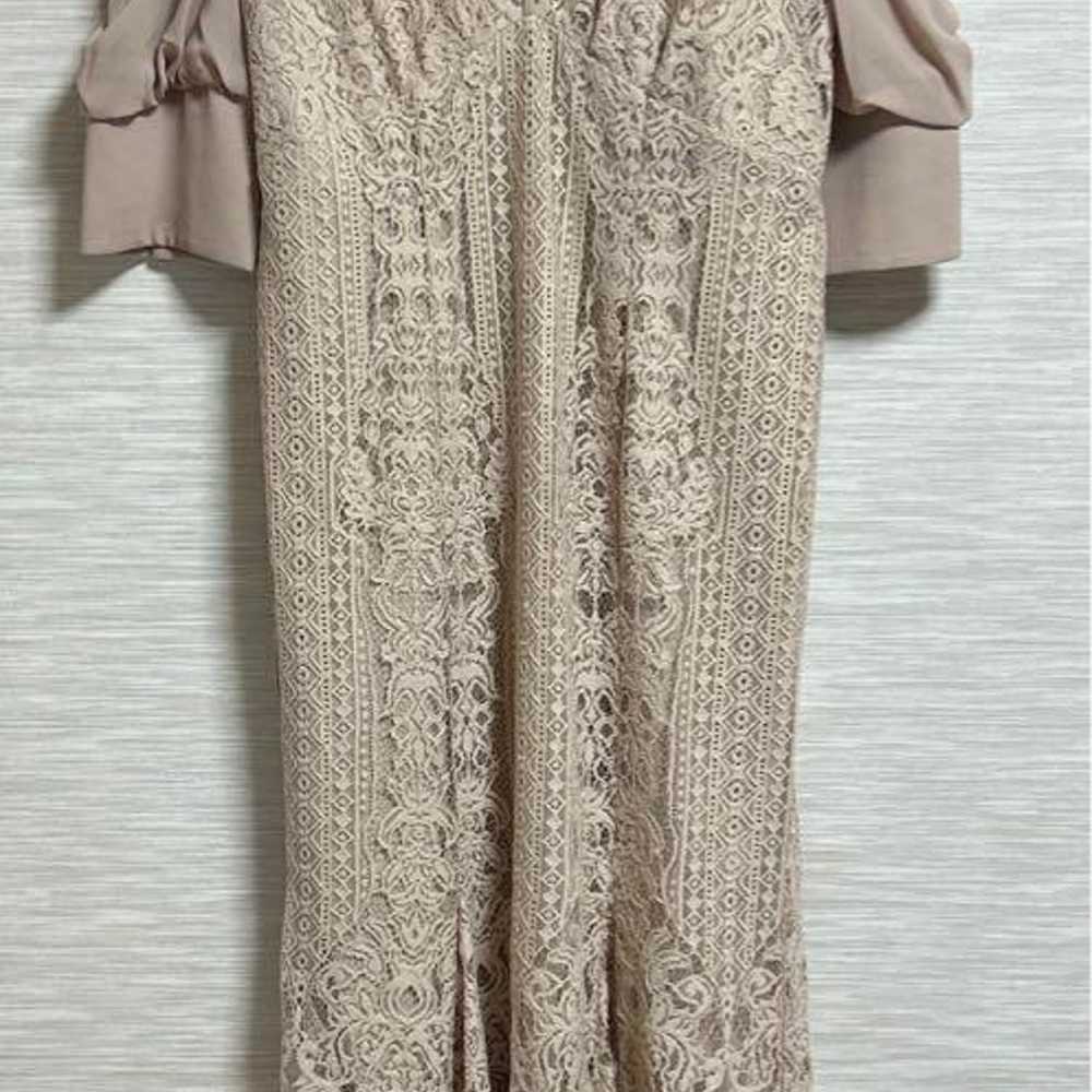 Beige lace party dress - image 1