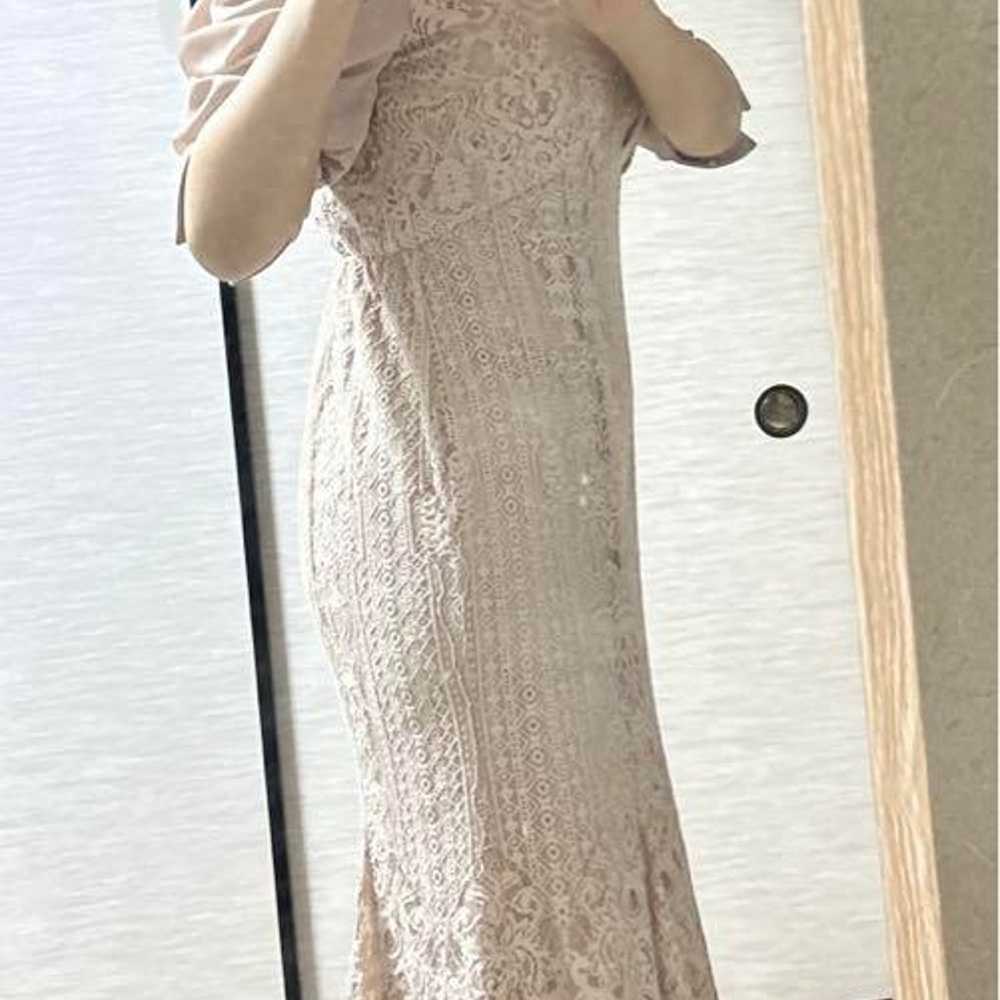 Beige lace party dress - image 3