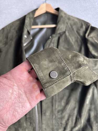 Leather Jacket Army Green Suede Jacket