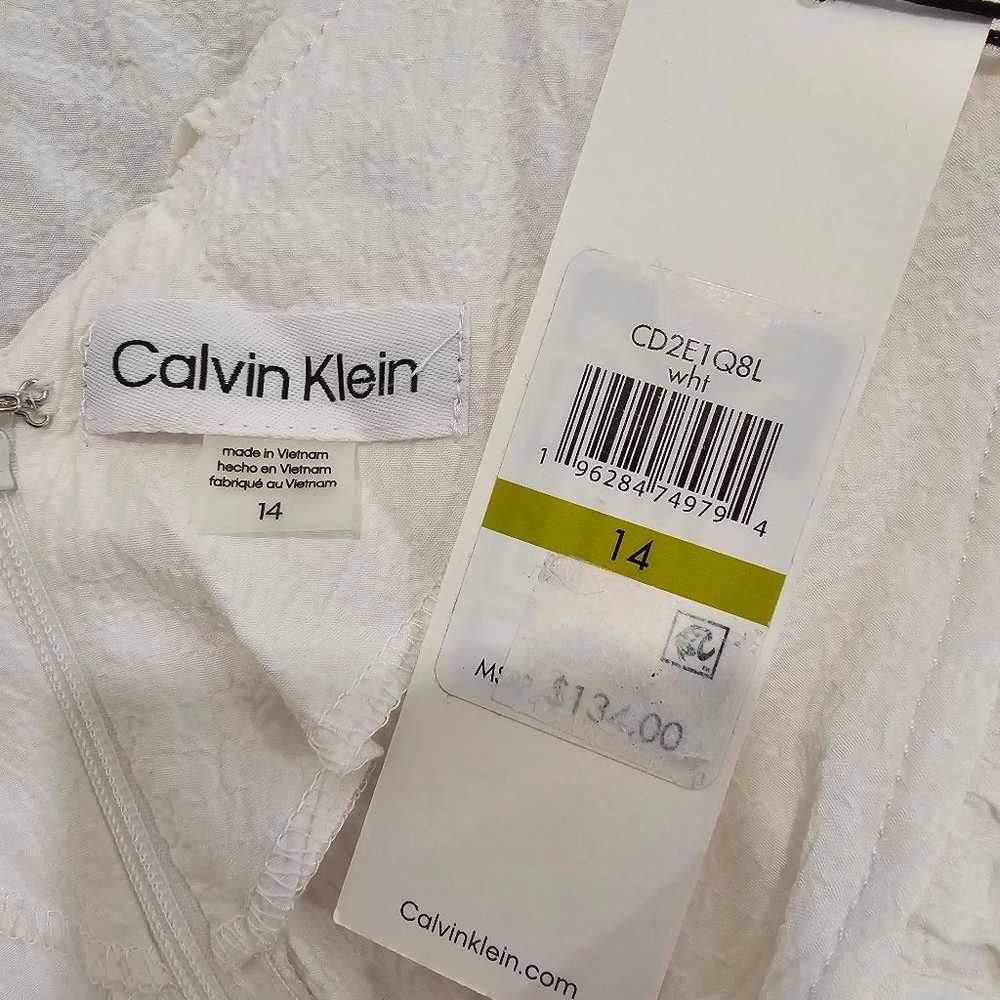 Women's Calvin Klein White Ruffle Midi Dress Size… - image 2