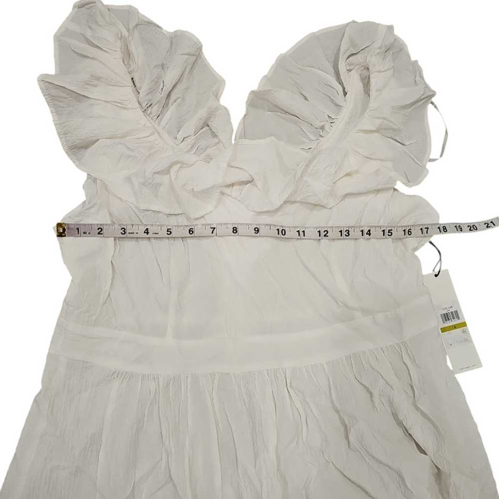 Women's Calvin Klein White Ruffle Midi Dress Size… - image 8