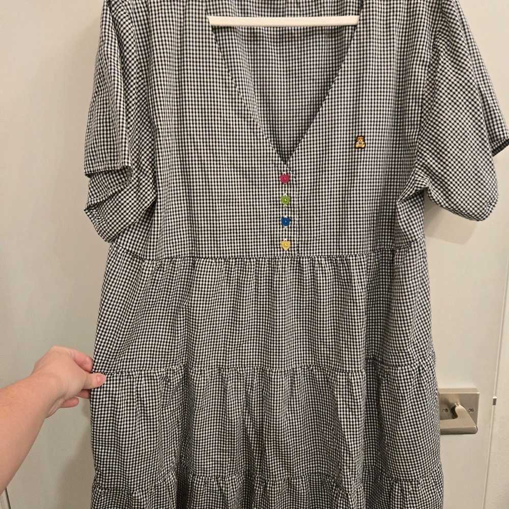 Teddy Fresh Plaid Bear Button Knee Length Dress - image 1