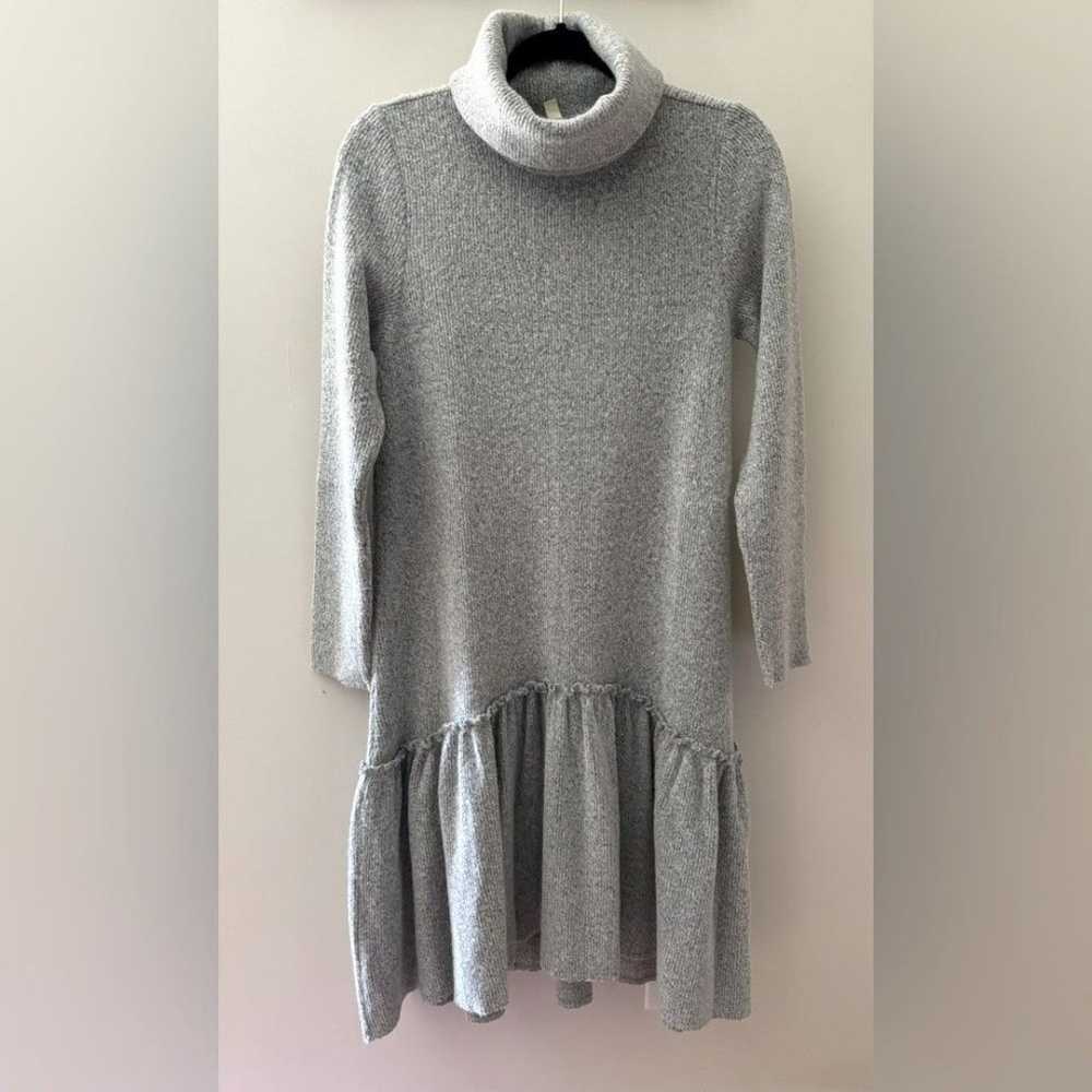 Anthropologie MOTH Grey Turtleneck Drop Waist Swe… - image 2