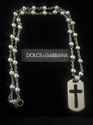 Dolce & Gabbana Dolce & Gabbana Silver Dog Tag Nec