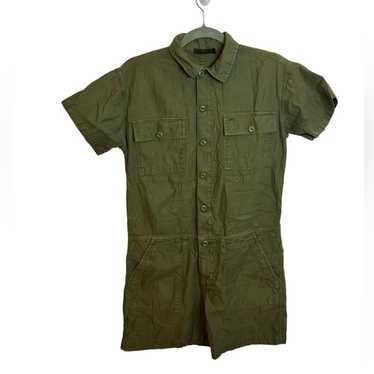 Obey Olive Green Embroidered Utility Romper