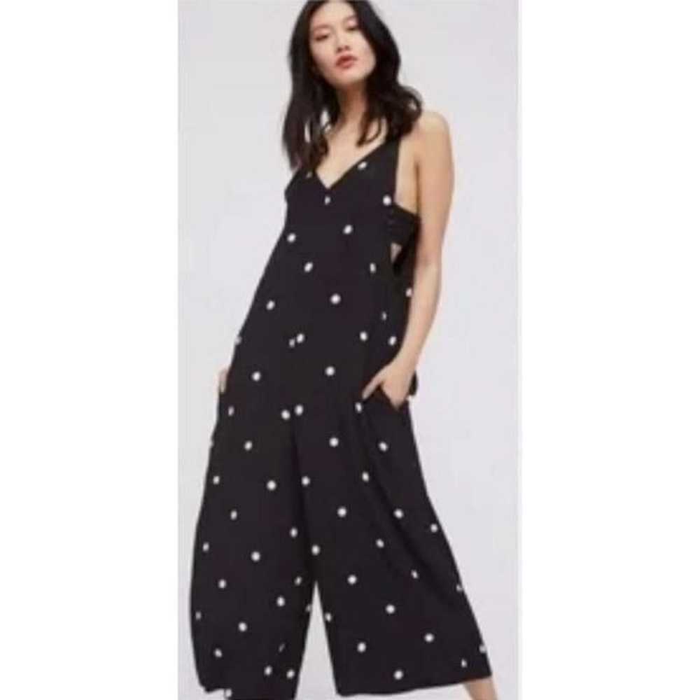 FREE PEOPLE BLACK AND WHITE POLKA DOT JUMPSUIT RO… - image 1