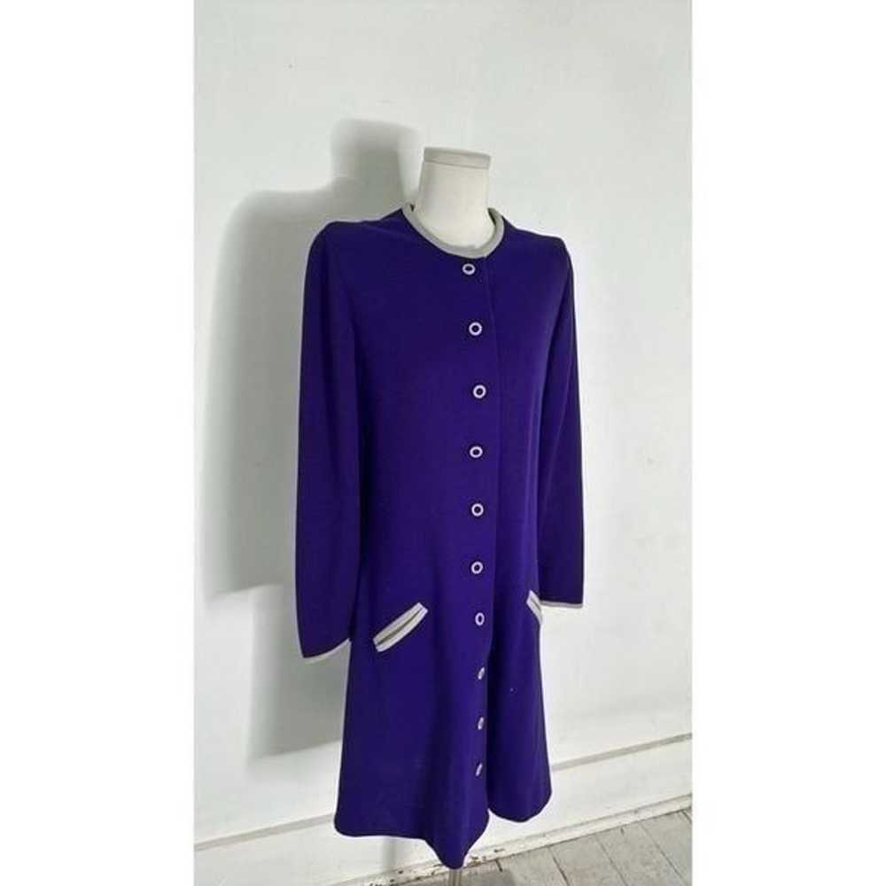 Vintage Purple Mod Button Up MIDI Dress - image 2